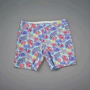 Talbots Womens Sz 6 Seaside Beach Hawaiian Print The Weekend Chino Shorts